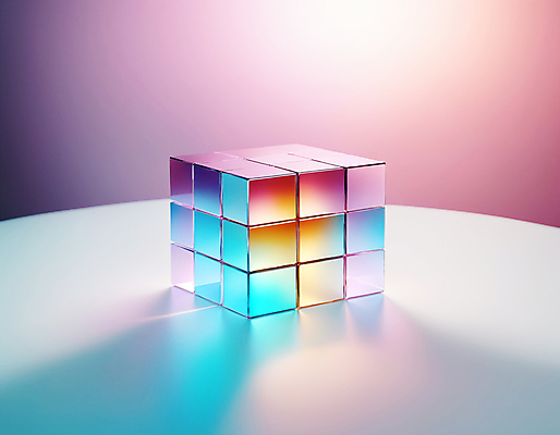 JPG 편집이미지 사람없음 컬러풀 사각형 큐브 디지털합성 정사각형 홀로그램 루빅큐브 편집실사 AI컴퓨터그래픽 AI콘텐츠 도형 컬러 CG 파일형식