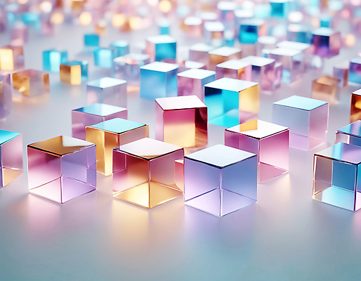 JPG 편집이미지 사람없음 컬러풀 사각형 가득함 큐브 디지털합성 정사각형 홀로그램 편집실사 AI컴퓨터그래픽 AI콘텐츠 도형 컬러 CG 파일형식