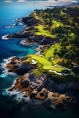 JPG 나무 구름 편집이미지 바다 섬 골프 골프장 필드 풍경 사람없음 바위 벙커 디지털합성 해안절벽 편집실사 AI포토 AI콘텐츠 자연요소 식물 스포츠시설 구기 절벽 돌_바위 CG 파일형식