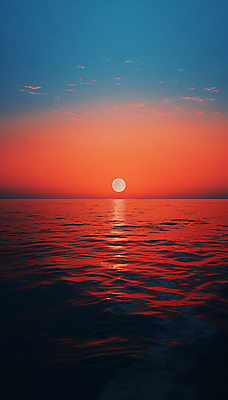 JPG 편집이미지 파도 자연 하늘 아침 풍경 사람없음 빨간색 햇빛 태양 일출 새벽 디지털합성 수평선 윤슬 편집실사 AI포토 AI콘텐츠 주간 자연요소 물결 바다 컬러 노을 CG 생태계 파일형식