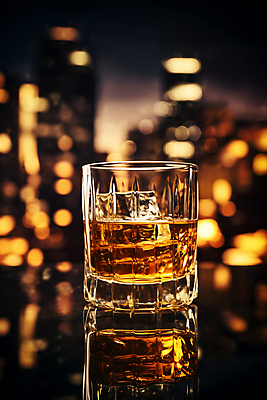 JPG 편집이미지 술잔 사람없음 반사 얼음 디지털합성 보케 양주 빛망울 블러효과 위스키 편집실사 AI포토 AI콘텐츠 자연요소 잔 주류 빛 CG 블러 파일형식 효과