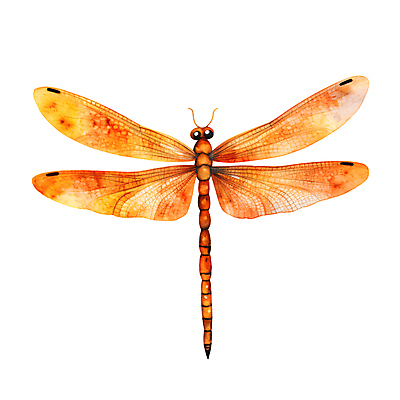 JPG 한마리 곤충 일러스트 붓터치 수채화 사람없음 주황색 가을 잠자리 번짐 고추잠자리 국내일러스트 AI일러스트 AI콘텐츠 동물 1 계절 컬러 파일형식 효과