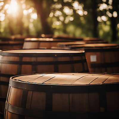 JPG 편집이미지 사람없음 햇빛 와인 저장 보케 빛망울 숙성 오크통 와인통 와이너리 편집실사 AI포토 AI콘텐츠 주류 빛 태양 CG 양조장 파일형식