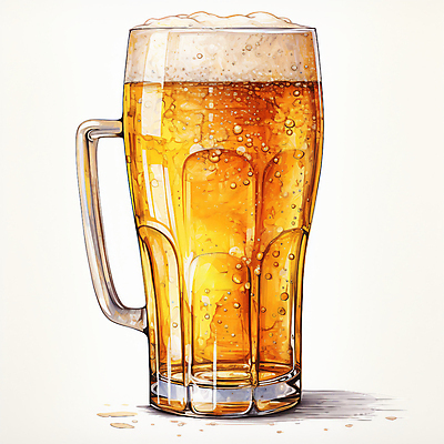 JPG 일러스트 한잔 맥주 주류 생맥주 사람없음 노란색 시원함 맥주잔 맥주거품 탄산 국내일러스트 AI일러스트 AI콘텐츠 1 음료 컬러 술잔 거품 파일형식