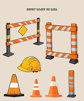 PSD 건축 일러스트 건설업 사람없음 주황색 안전모 안전장비 오브젝트 산업안전 산업안전장비 안전펜스 칼라콘 국내일러스트 산업 컬러 안전 울타리 장비 헬멧 파일형식