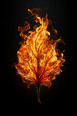 JPG 편집이미지 낙엽 불 불꽃 나뭇잎 사람없음 주황색 가을 오브젝트 편집실사 AI컴퓨터그래픽 AI콘텐츠 자연요소 계절 컬러 잎 CG 파일형식