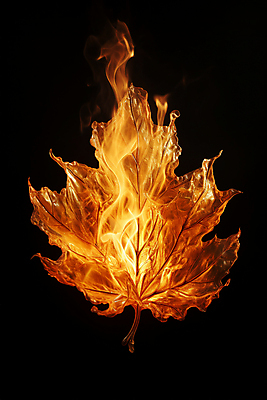 JPG 편집이미지 낙엽 불 불꽃 나뭇잎 사람없음 주황색 가을 오브젝트 편집실사 AI컴퓨터그래픽 AI콘텐츠 자연요소 계절 컬러 잎 CG 파일형식