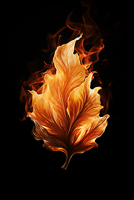 JPG 편집이미지 낙엽 불 불꽃 나뭇잎 사람없음 주황색 가을 오브젝트 편집실사 AI컴퓨터그래픽 AI콘텐츠 자연요소 계절 컬러 잎 CG 파일형식