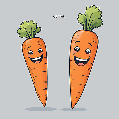 PSD 일러스트 홍보캐릭터 미소 사람없음 귀여움 주황색 당근 특산물 카툰스타일 채소캐릭터 내려보기 일러캐릭터 캐릭터 컬러 컨셉 채소 모션 뿌리채소 표정 파일형식
