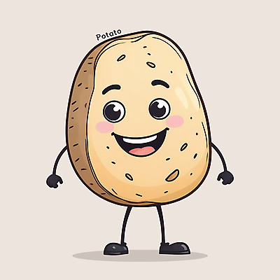 PSD 일러스트 홍보캐릭터 단면 감자 서기 미소 사람없음 갈색 귀여움 특산물 카툰스타일 채소캐릭터 일러캐릭터 캐릭터 컬러 컨셉 채소 모션 표정 파일형식