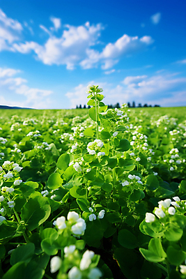 JPG 구름 편집이미지 잎 자연 풍경 사람없음 야외 초록색 메밀꽃 메밀밭 편집실사 AI포토 AI콘텐츠 자연요소 식물 꽃 컬러 밭 CG 생태계 파일형식