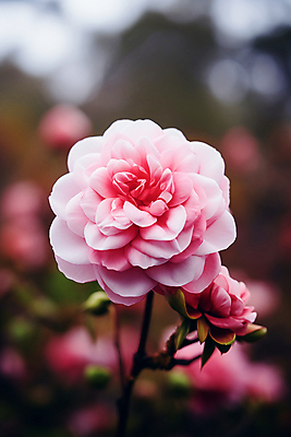 JPG 편집이미지 꽃 분홍색 자연 근접촬영 사람없음 동백 편집실사 AI포토 AI콘텐츠 식물 뷰포인트 컬러 CG 생태계 파일형식