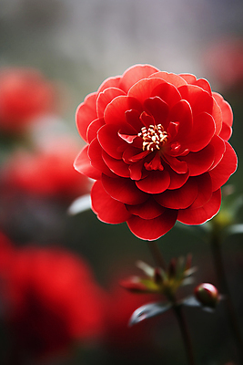 JPG 편집이미지 꽃 자연 근접촬영 사람없음 빨간색 동백 블러효과 편집실사 AI포토 AI콘텐츠 식물 뷰포인트 컬러 CG 생태계 블러 파일형식 효과