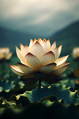 JPG 편집이미지 자연 연꽃 사람없음 연못 연잎 블러효과 편집실사 AI포토 AI콘텐츠 꽃 잎 CG 생태계 블러 파일형식 효과