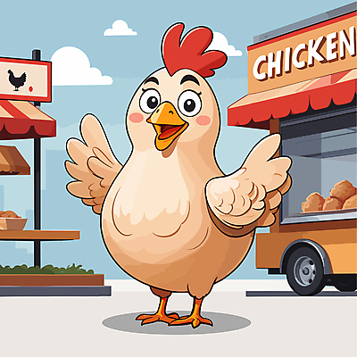 구름 한마리 동물캐릭터 일러스트 팔벌리기 서기 미소 사람없음 가축 닭 풀 닭캐릭터 가판대 푸드트럭 일러캐릭터 AI파일 자연요소 식물 동물 캐릭터 1 모션 조류 표정 트럭 파일형식 벡터