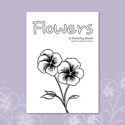 영어 꽃 잎 일러스트 타이포그라피 사람없음 스케치 라인아트 드로잉 팬지 젠탱글 국내일러스트 AI파일 식물 문자 선 미술 파일형식 벡터