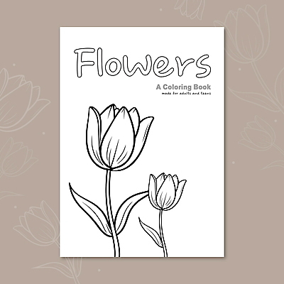 영어 꽃 잎 일러스트 타이포그라피 사람없음 튤립 스케치 라인아트 드로잉 젠탱글 국내일러스트 AI파일 식물 문자 선 미술 파일형식 벡터