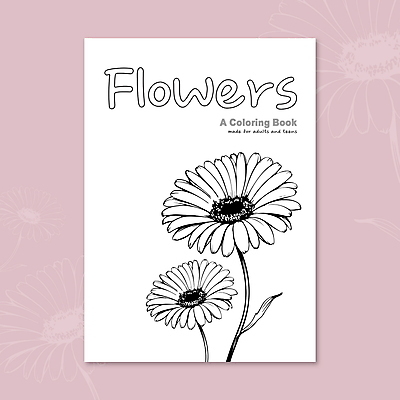 영어 꽃 잎 일러스트 타이포그라피 사람없음 스케치 라인아트 거베라 드로잉 젠탱글 국내일러스트 AI파일 식물 문자 선 미술 파일형식 벡터