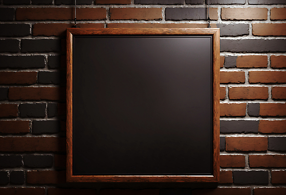 JPG 편집이미지 벽 액자 벽돌 프레임 사람없음 검은색 목업 카피스페이스 편집실사 AI포토 AI콘텐츠 컬러 공백 CG 파일형식