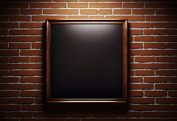JPG 편집이미지 벽 액자 벽돌 프레임 사람없음 검은색 목업 카피스페이스 편집실사 AI포토 AI콘텐츠 컬러 공백 CG 파일형식