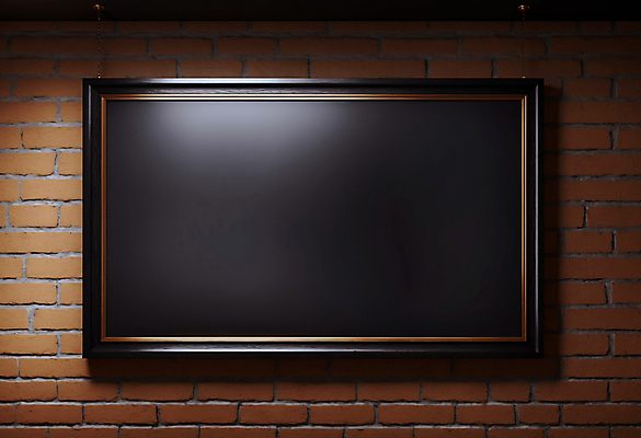 JPG 편집이미지 벽 액자 벽돌 프레임 사람없음 검은색 목업 카피스페이스 편집실사 AI포토 AI콘텐츠 컬러 공백 CG 파일형식