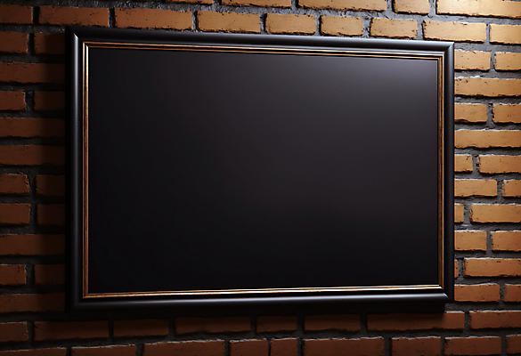 JPG 편집이미지 벽 액자 벽돌 프레임 사람없음 검은색 목업 카피스페이스 편집실사 AI포토 AI콘텐츠 컬러 공백 CG 파일형식