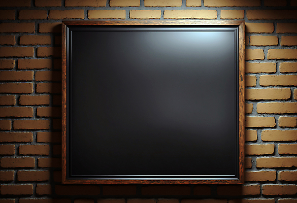 JPG 편집이미지 벽 액자 벽돌 프레임 사람없음 검은색 목업 카피스페이스 편집실사 AI포토 AI콘텐츠 컬러 공백 CG 파일형식