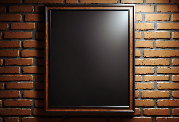 JPG 편집이미지 벽 액자 벽돌 프레임 사람없음 검은색 목업 카피스페이스 편집실사 AI포토 AI콘텐츠 컬러 공백 CG 파일형식
