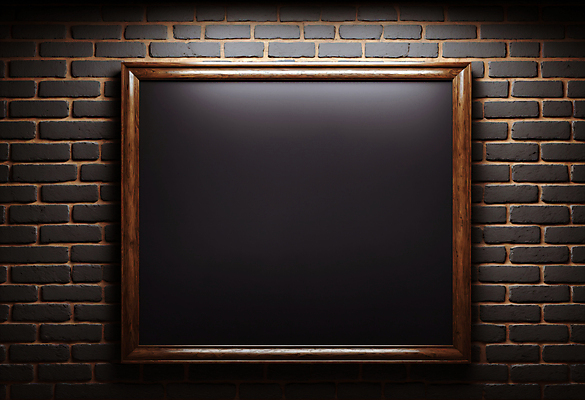 JPG 편집이미지 벽 액자 벽돌 프레임 사람없음 검은색 목업 카피스페이스 편집실사 AI포토 AI콘텐츠 컬러 공백 CG 파일형식