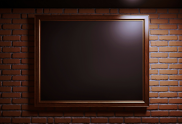 JPG 편집이미지 벽 액자 벽돌 프레임 사람없음 검은색 목업 카피스페이스 편집실사 AI포토 AI콘텐츠 컬러 공백 CG 파일형식