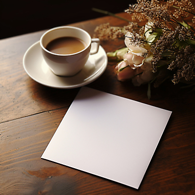 JPG 편집이미지 꽃 종이 커피 사람없음 머그컵 커피잔 컵받침 나무탁자 카피스페이스 편집실사 AI포토 AI콘텐츠 식물 음료 탁자 잔 컵 공백 받침대 CG 파일형식