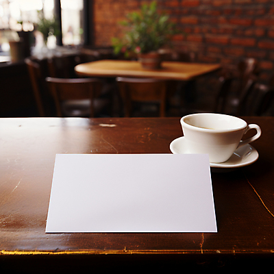 JPG 편집이미지 종이 사람없음 카페 머그컵 찻잔 컵받침 나무탁자 카피스페이스 편집실사 AI포토 AI콘텐츠 탁자 잔 컵 상점 공백 받침대 CG 파일형식