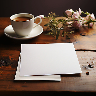 JPG 편집이미지 꽃 종이 커피 사람없음 머그컵 커피잔 컵받침 나무탁자 카피스페이스 편집실사 AI포토 AI콘텐츠 식물 음료 탁자 잔 컵 공백 받침대 CG 파일형식