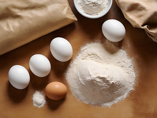 JPG 편집이미지 식재료 봉투 사람없음 계란 디지털합성 밀가루 편집소스 편집실사 AI포토 AI콘텐츠 알 가루 CG 파일형식