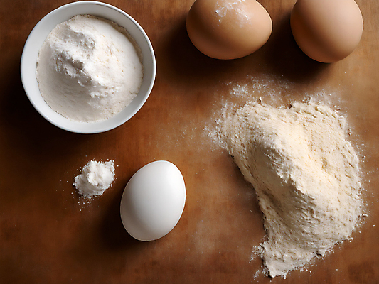 JPG 편집이미지 그릇 식재료 사람없음 계란 디지털합성 담기 밀가루 편집소스 편집실사 AI포토 AI콘텐츠 식기 모션 알 가루 CG 파일형식