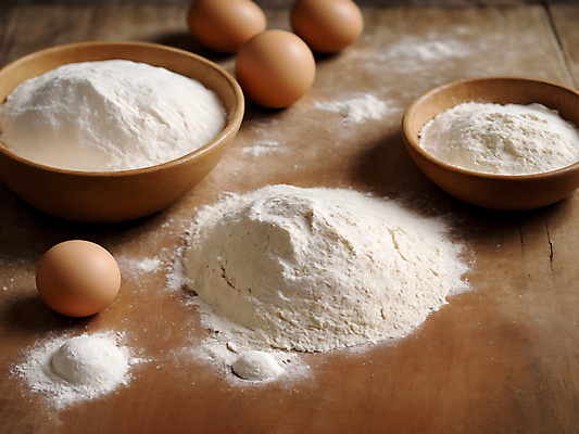 JPG 편집이미지 그릇 식재료 사람없음 계란 디지털합성 밀가루 편집소스 편집실사 AI포토 AI콘텐츠 식기 알 가루 CG 파일형식