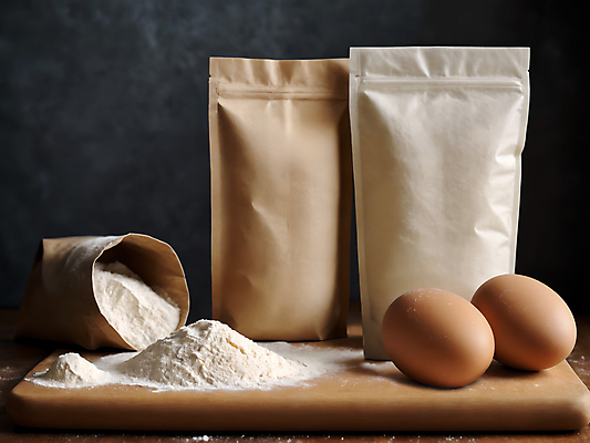 JPG 편집이미지 식재료 봉투 사람없음 계란 디지털합성 밀가루 나무도마 편집소스 편집실사 AI포토 AI콘텐츠 도마 목재 알 가루 CG 파일형식