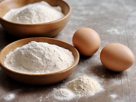 JPG 편집이미지 그릇 식재료 사람없음 계란 디지털합성 밀가루 편집소스 편집실사 AI포토 AI콘텐츠 식기 알 가루 CG 파일형식