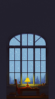 JPG 나무 겨울 의자 일러스트 창문 하늘 사람없음 빛 어둠 램프 눈 책상 눈내림 카피스페이스 국내일러스트 AI일러스트 AI콘텐츠 자연요소 식물 계절 가구 날씨 조명 눈_날씨 공백 파일형식