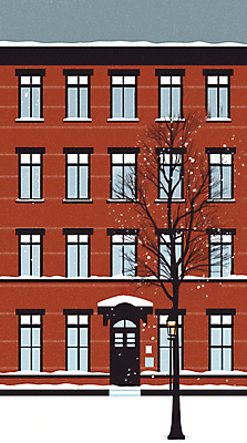 JPG 나무 백그라운드 겨울 가로등 일러스트 하늘 풍경 사람없음 건물 눈 버건디 눈덮임 국내일러스트 AI일러스트 AI콘텐츠 자연요소 식물 건축물 계절 공공시설 컨셉 날씨 빨간색 파일형식