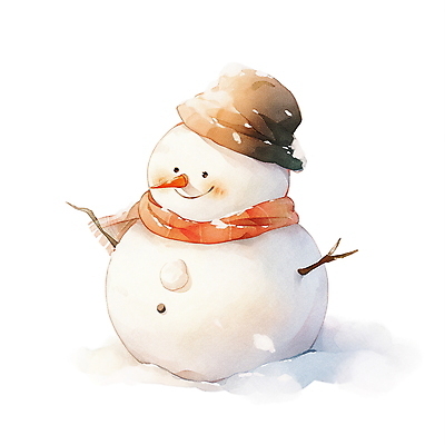 JPG 모자 크리스마스 겨울 일러스트 눈사람 동화 수채화 사람없음 눈 포근함 털목도리 국내일러스트 AI일러스트 AI콘텐츠 자연요소 잡화 계절 기념일 날씨 목도리 감각 파일형식