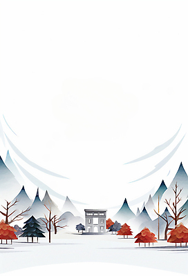 JPG 나무 겨울 일러스트 수채화 산 풍경 사람없음 건물 흰색 눈 카피스페이스 국내일러스트 AI일러스트 AI콘텐츠 자연요소 식물 건축물 계절 컬러 날씨 공백 파일형식