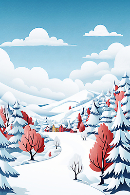 JPG 나무 구름 길 하늘색 백그라운드 겨울 일러스트 하늘 수채화 주택 프레임 풍경 사람없음 맑음 눈 설산 국내일러스트 AI일러스트 AI콘텐츠 자연요소 식물 계절 날씨 산 건물 파란색 파일형식