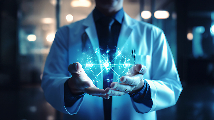 JPG 편집이미지 남자 청진기 병원 한명 상반신 성인 그래픽 파란색 디지털 의사 의사가운 손모으기 홀로그램 의료성형뷰티 성인남자한명만 편집실사 IC큐레이션 AI인물포토 AI콘텐츠 1 컬러 의학 의료기기 사람 손짓 의료진 가운 CG 남자한명만 성인남자만 파일형식 AI포토