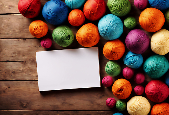 JPG 편집이미지 종이 사람없음 컬러풀 뜨개질 털실 공예 오브젝트 실타래 나무탁자 카피스페이스 편집실사 AI포토 AI콘텐츠 컬러 탁자 취미 공백 실 CG 파일형식