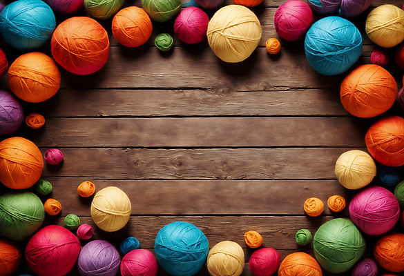 JPG 편집이미지 사람없음 컬러풀 뜨개질 털실 공예 오브젝트 실타래 나무탁자 카피스페이스 편집실사 AI포토 AI콘텐츠 컬러 탁자 취미 공백 실 CG 파일형식