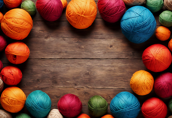 JPG 편집이미지 사람없음 컬러풀 뜨개질 털실 공예 오브젝트 실타래 나무탁자 카피스페이스 편집실사 AI포토 AI콘텐츠 컬러 탁자 취미 공백 실 CG 파일형식