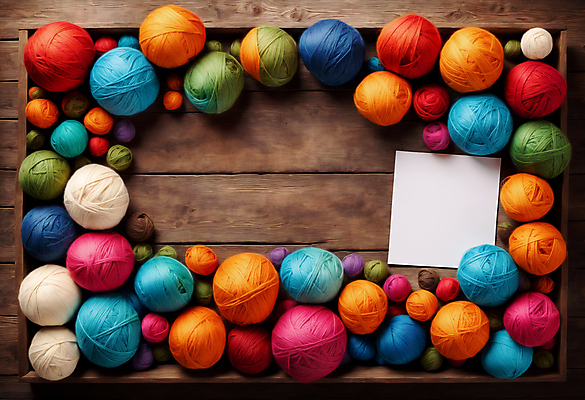 JPG 편집이미지 종이 사람없음 컬러풀 뜨개질 털실 공예 오브젝트 실타래 나무탁자 카피스페이스 편집실사 AI포토 AI콘텐츠 컬러 탁자 취미 공백 실 CG 파일형식