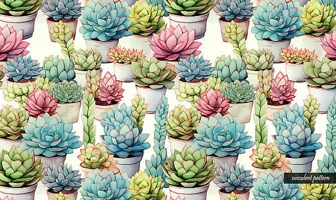 PSD 화분 패턴 일러스트 사람없음 컬러풀 다양 다육식물 국내일러스트 식물 컬러 다수 무늬 파일형식
