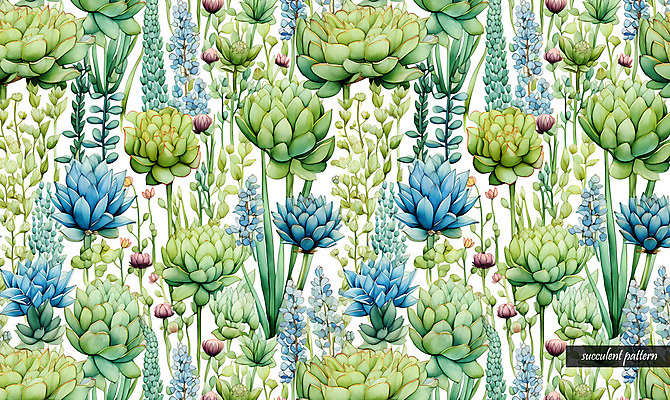 PSD 패턴 일러스트 사람없음 초록색 다양 풀 다육식물 국내일러스트 식물 컬러 다수 무늬 파일형식